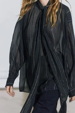 ZARA Camisas / Blusas^BLUSA COM FIO METALIZADO ZW COLLECTION Preto