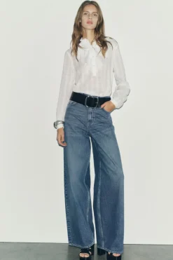 ZARA Camisas / Blusas^BLUSA COM FOLHOS ZW COLLECTION Cru