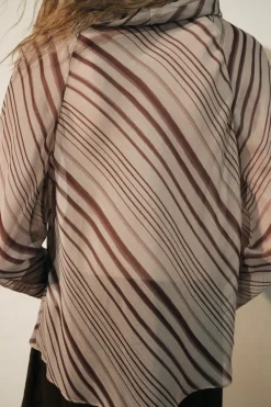 ZARA Camisas / Blusas^BLUSA DRAPEADA ÀS RISCAS ZW COLLECTION listrado