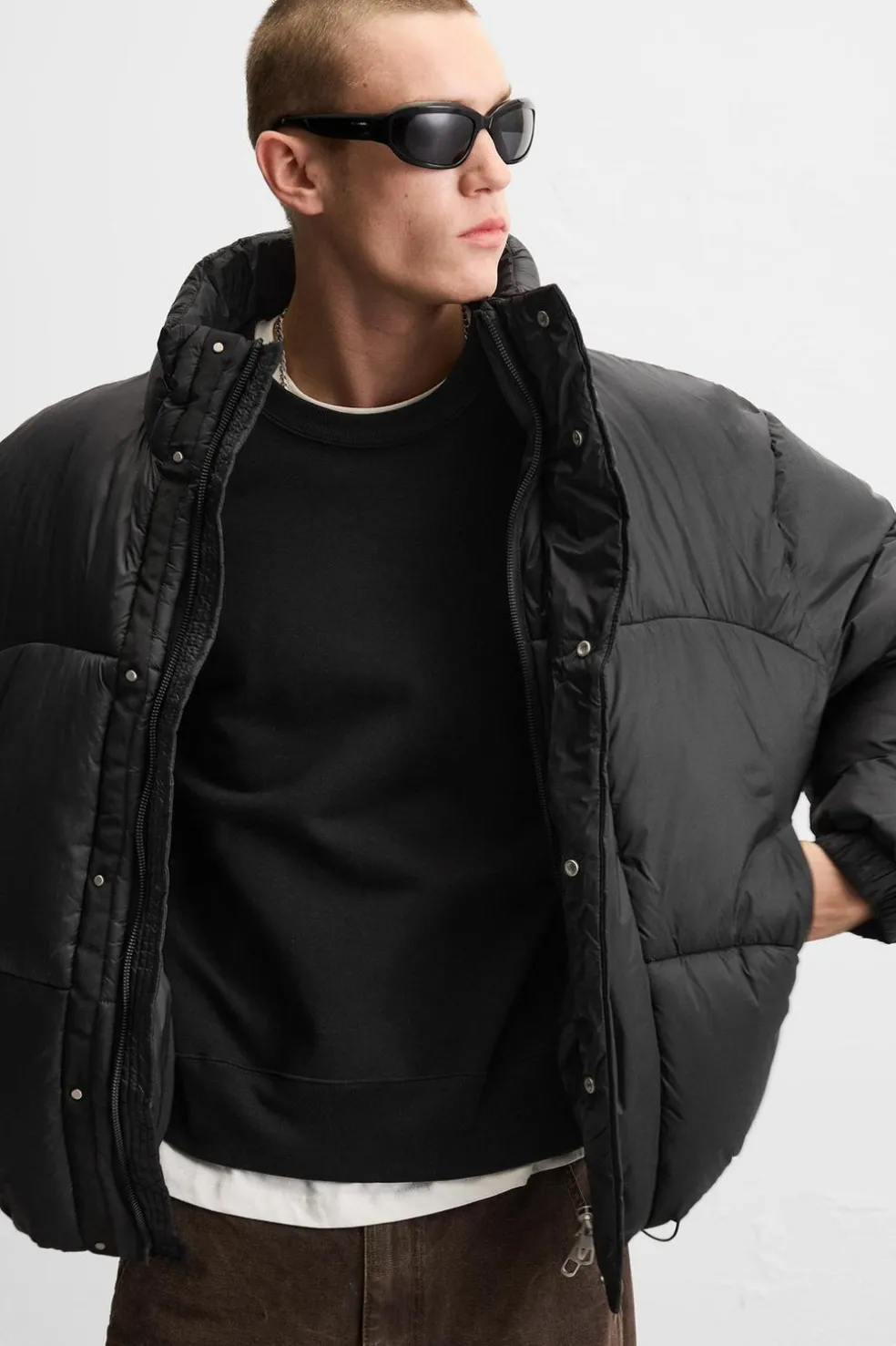 ZARA Blusões|Casacos De Pluma^BLUSÃO ACOLCHOADO BOXY FIT Preto