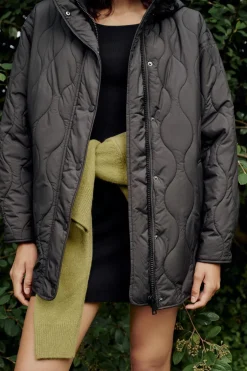 ZARA Blusões^BLUSÃO ACOLCHOADO CAPUZ Preto