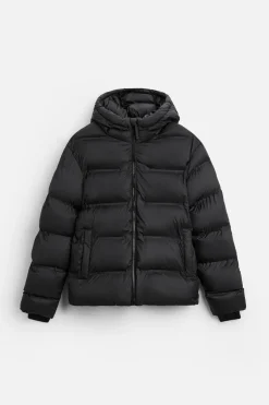 ZARA Vestuário De Inverno|Blusões^BLUSÃO ACOLCHOADO CAPUZ Preto