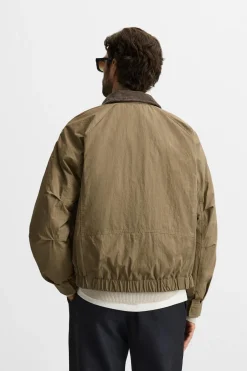 ZARA Blusões^BLUSÃO ACOLCHOADO COM GOLA COMBINADA Bege