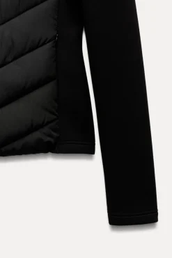 ZARA Blusões^BLUSÃO ACOLCHOADO COMBINADO Preto