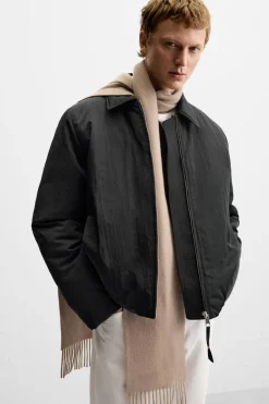 ZARA Blusões^BLUSÃO ACOLCHOADO SATINADO Preto