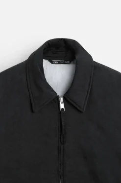 ZARA Blusões^BLUSÃO ACOLCHOADO SATINADO Preto