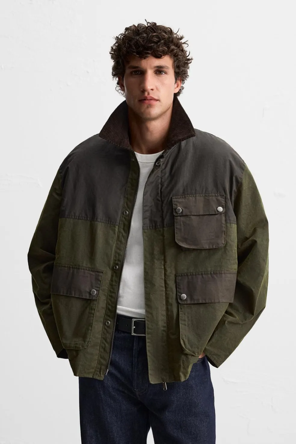 ZARA Blusões^BLUSÃO AMOVÍVEL PATCHWORK Verde