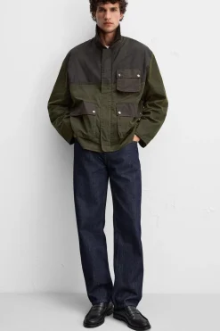 ZARA Blusões^BLUSÃO AMOVÍVEL PATCHWORK Verde