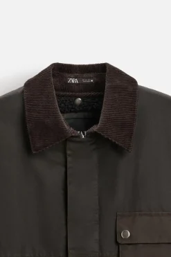 ZARA Blusões^BLUSÃO AMOVÍVEL PATCHWORK Verde