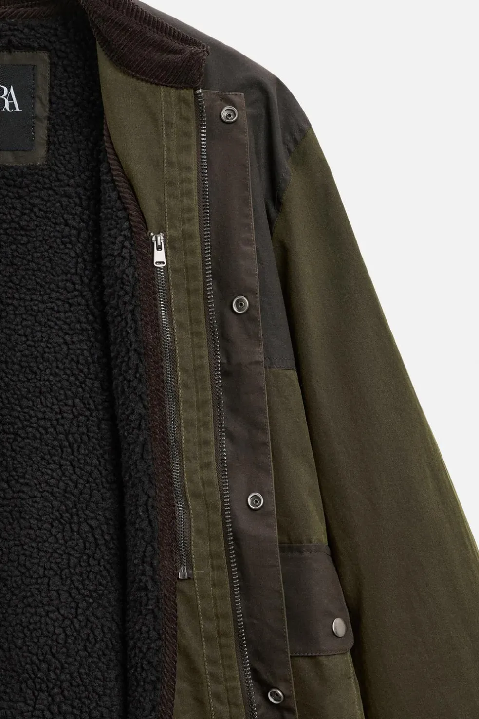 ZARA Blusões^BLUSÃO AMOVÍVEL PATCHWORK Verde