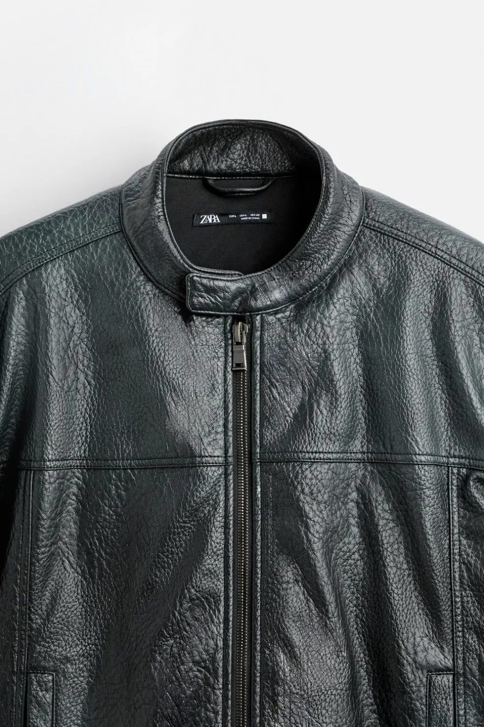 ZARA Blusões^BLUSÃO BIKER DE POLIPELE COM EFEITO SPRAY Azul