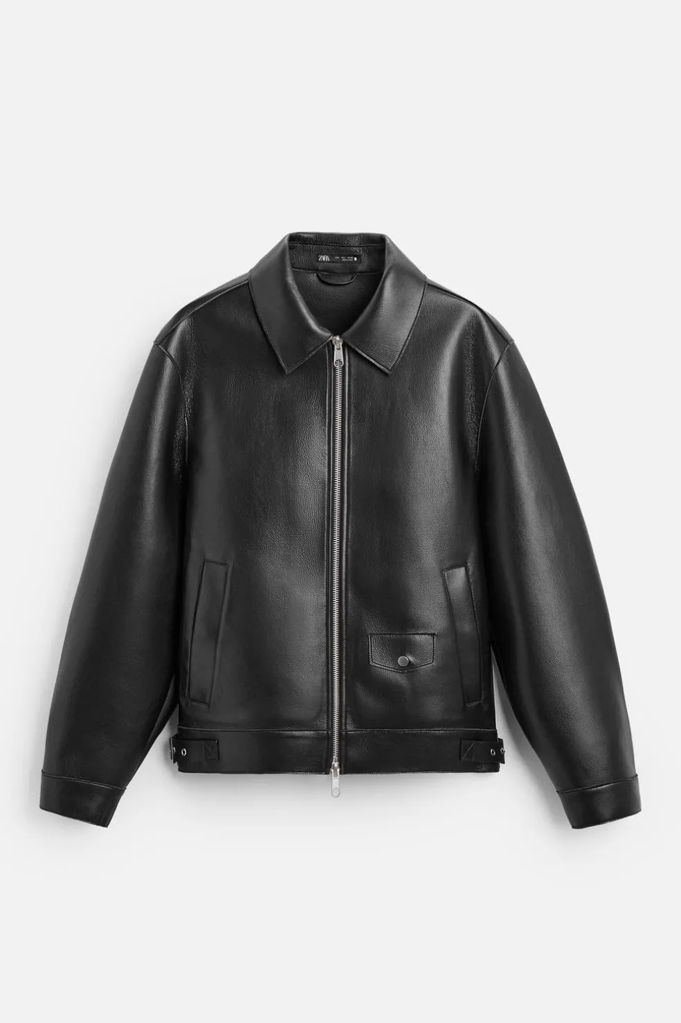 ZARA Blusões^BLUSÃO BIKER EFEITO PELE Preto