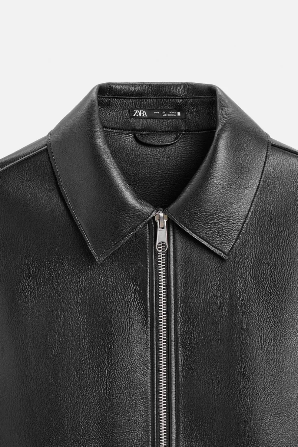 ZARA Blusões^BLUSÃO BIKER EFEITO PELE Preto