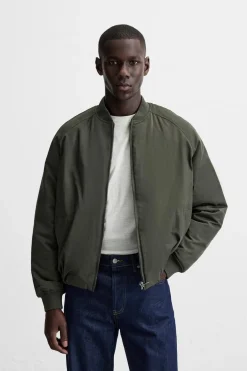 ZARA Blusões^BLUSÃO BOMBER ACOLCHOADO Verde