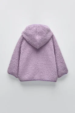 BLUSÃO C/ CAPUZ E EFEITO DE PELO ENCARACOLADO-ZARA Discount