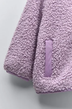 BLUSÃO C/ CAPUZ E EFEITO DE PELO ENCARACOLADO-ZARA Discount