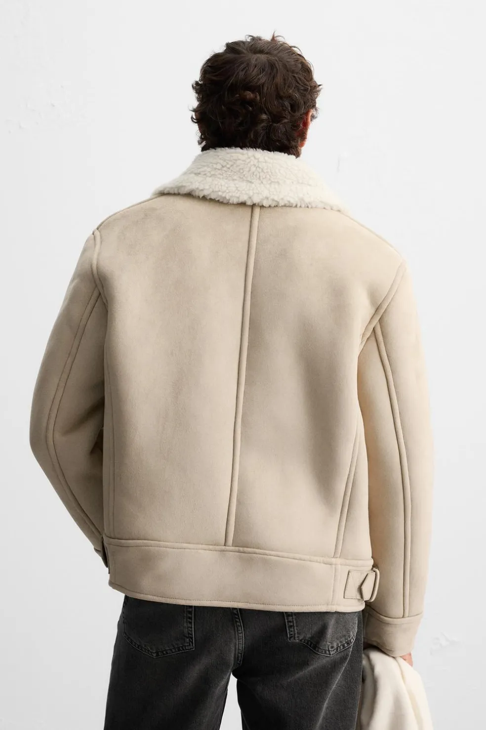 ZARA Vestuário De Inverno|Blusões^BLUSÃO COM EFEITO DE CAMURÇA DE DUPLA FACE Areia