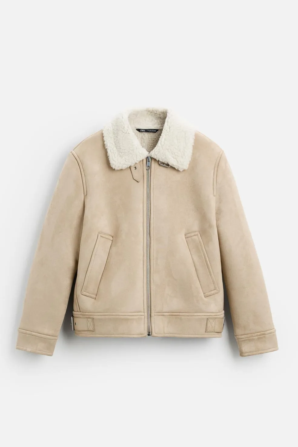 ZARA Vestuário De Inverno|Blusões^BLUSÃO COM EFEITO DE CAMURÇA DE DUPLA FACE Areia