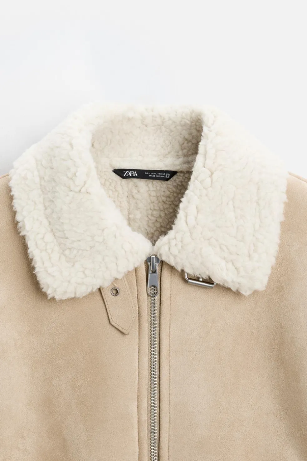ZARA Vestuário De Inverno|Blusões^BLUSÃO COM EFEITO DE CAMURÇA DE DUPLA FACE Areia