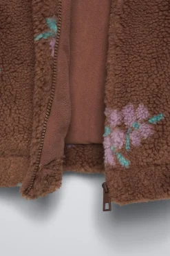 BLUSÃO COM EFEITO DE PELO ENCARACOLADO ESTAMPADO FLORES-ZARA Clearance