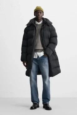 ZARA Vestuário De Inverno|Casacos De Pluma^BLUSÃO COMPRIDO ACOLCHOADO Preto