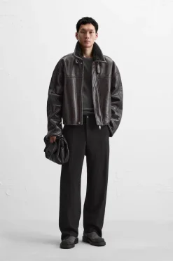 ZARA Vestuário De Inverno|Blusões^BLUSÃO DE POLIPELE DE DUPLA FACE Vinho
