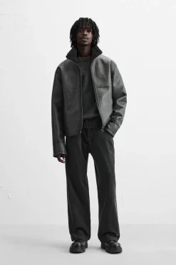 ZARA Vestuário De Inverno|Blusões^BLUSÃO DE POLIPELE DE DUPLA FACE Preto