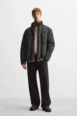ZARA Blusões|Casacos De Pluma^BLUSÃO DENIM ACOLCHOADO Preto