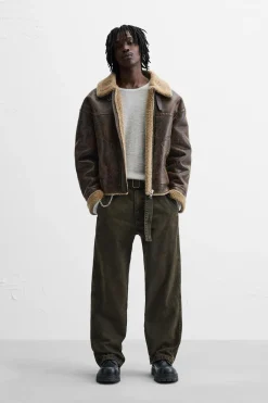 ZARA Vestuário De Inverno|Blusões^BLUSÃO EFEITO PELE Castanho