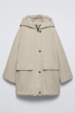 BLUSÃO ENGOMADO COM PELO-ZARA Discount