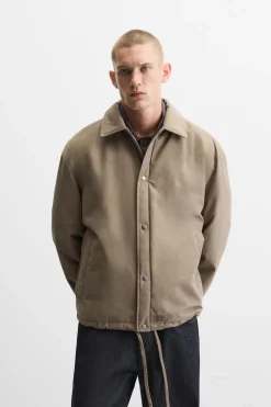 ZARA Vestuário De Inverno|Blusões^BLUSÃO TÉCNICO IMPERMEÁVEL Toffee