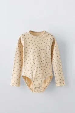 BODY COM NERVURAS E ESTAMPADO FLORAL-ZARA Cheap