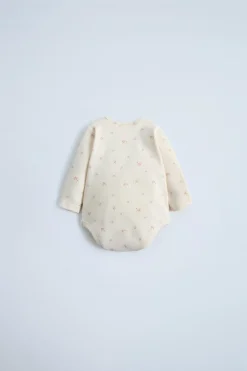 BODY COM NERVURAS E ESTAMPADO FLORAL-ZARA Online