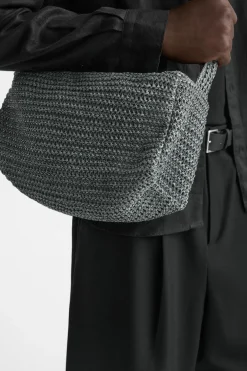 ZARA Malas / Mochilas^BOLSA A TIRACOLO ENTRANÇADA Cinzento-antracito
