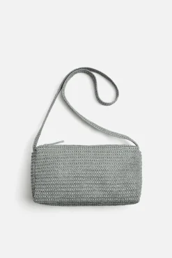 ZARA Malas / Mochilas^BOLSA A TIRACOLO ENTRANÇADA Cinzento-antracito
