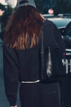 ZARA Malas^BOLSA TIPO SACO DUPLA ASA Preto