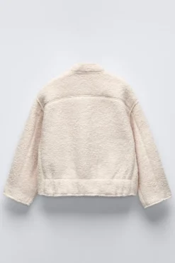 BOMBER BOUCLÉ COM BOLSOS-ZARA Hot