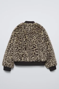 BOMBER COM EFEITO DE PELE ANIMAL PRINT-ZARA Outlet