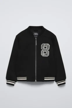BOMBER DE PANO COM APLIQUE-ZARA Hot