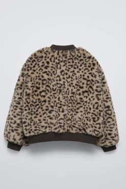 BOMBER EFEITO DE PELO ANIMAL PRINT-ZARA Shop