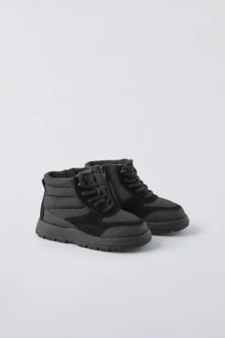 BOTA ACOLCHOADA COM CORDÕES-ZARA Outlet