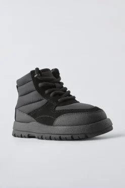 BOTA ACOLCHOADA COM CORDÕES-ZARA Outlet