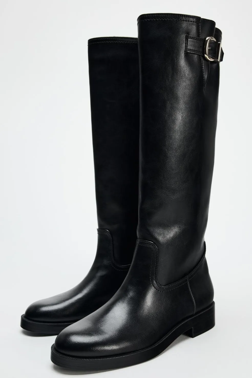 ZARA Sapatos^BOTA ALTA COM FIVELA Preto