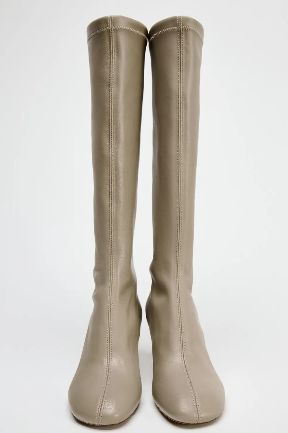 ZARA Sapatos^BOTA ALTA EM PELE SUAVE Branco-cru