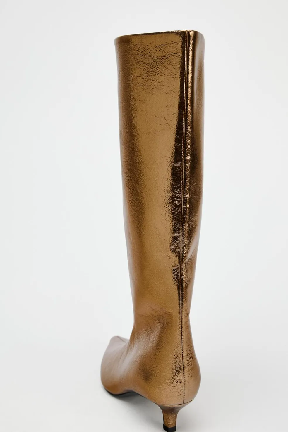 ZARA Sapatos^BOTA COM EFEITO METALIZADO E TACÃO KITTEN Ouro