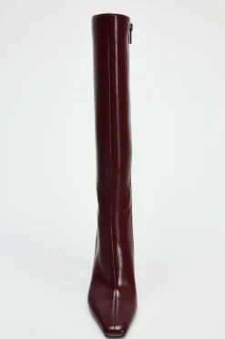 ZARA Sapatos^BOTA COM TACÃO ALTO Vermelho-bordeaux