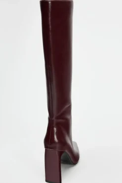 ZARA Sapatos^BOTA COM TACÃO ALTO Vermelho-bordeaux