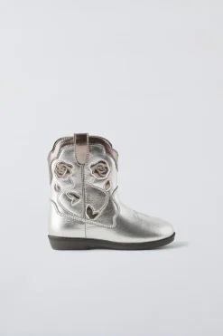BOTA COWBOY METALIZADA-ZARA Store