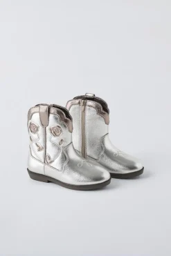 BOTA COWBOY METALIZADA-ZARA Store