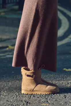 ZARA Winter Layersnew|Sapatos^BOTINS RASOS DE CROUTE COM FIVELA Castanho